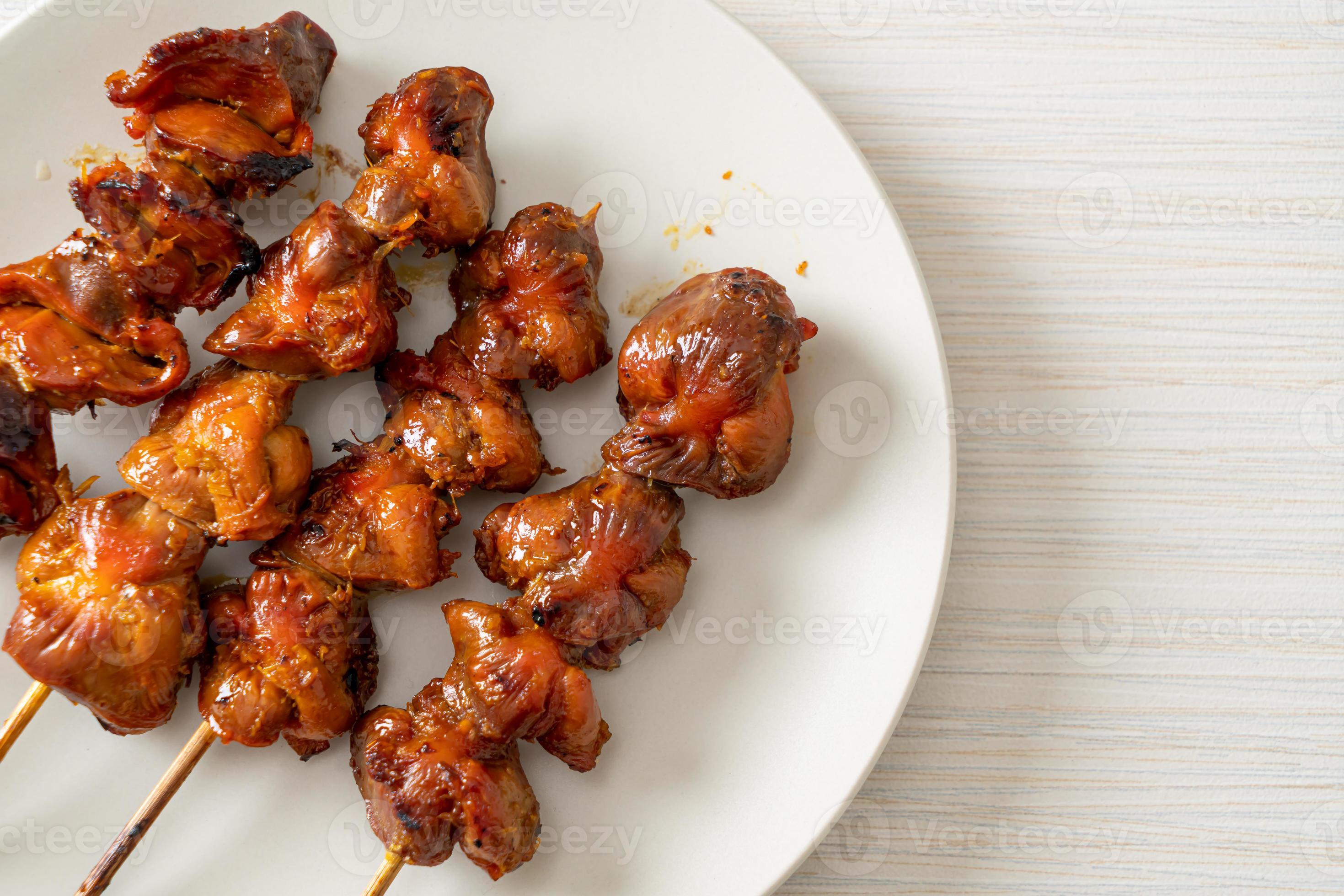 grilled chicken gizzard skewer yakitori serve in izakaya style 5745845 Stock Photo at Vecteezy