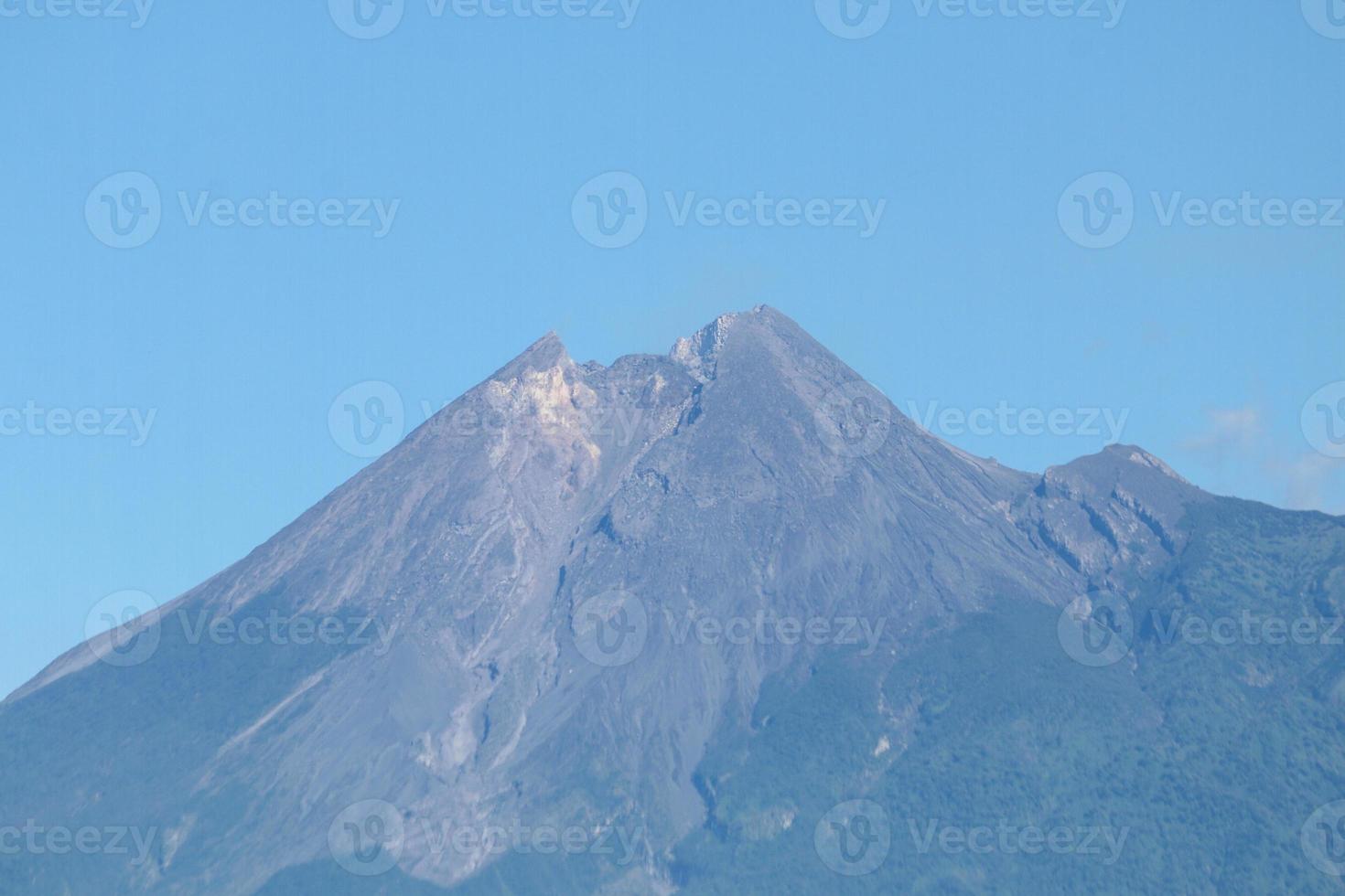 Mount Merapi crater in Yogyakarta, Indonesia Volcano Landscape View photo