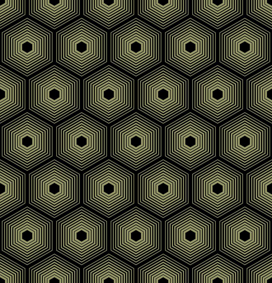 OLIVE BACKGROUND WITH BLACK VECTOR HEXAGONS