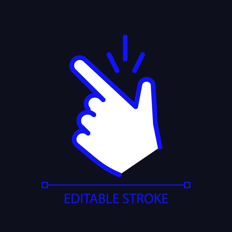 New ideas metaphor pixel perfect RGB color icon for dark theme. Clicking fingers. Ok gesture. Remember thought. Simple filled line drawing on night mode background. Editable stroke. Arial font used vector