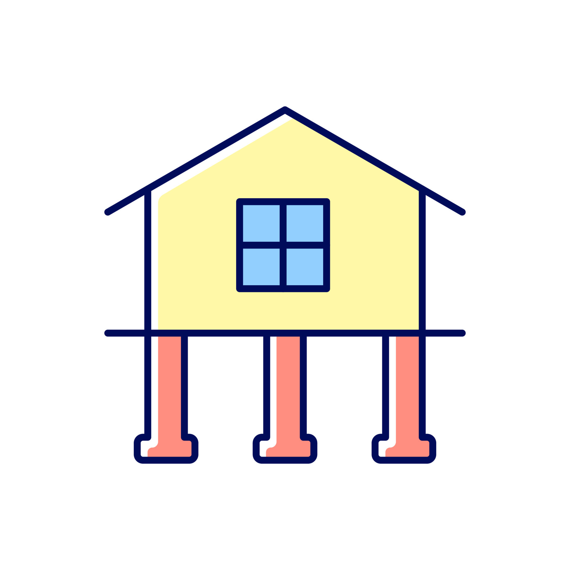 Strength and stability RGB color icon. Buildings construction. Secure