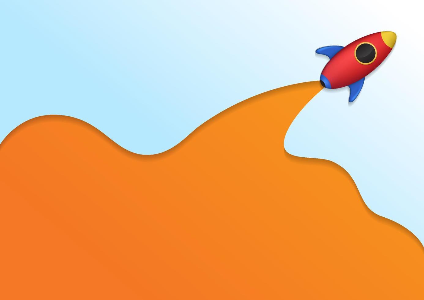 rocket launch template in 3d style vector