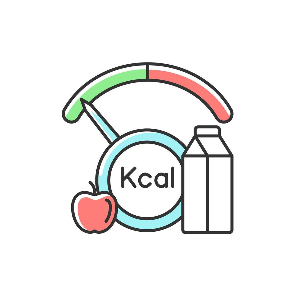 Insufficient calories consumption RGB color icon. Inadequate nutrients consumption leads to health problem. Poor eating. Hunger and poverty. Isolated vector illustration. Simple filled line drawing