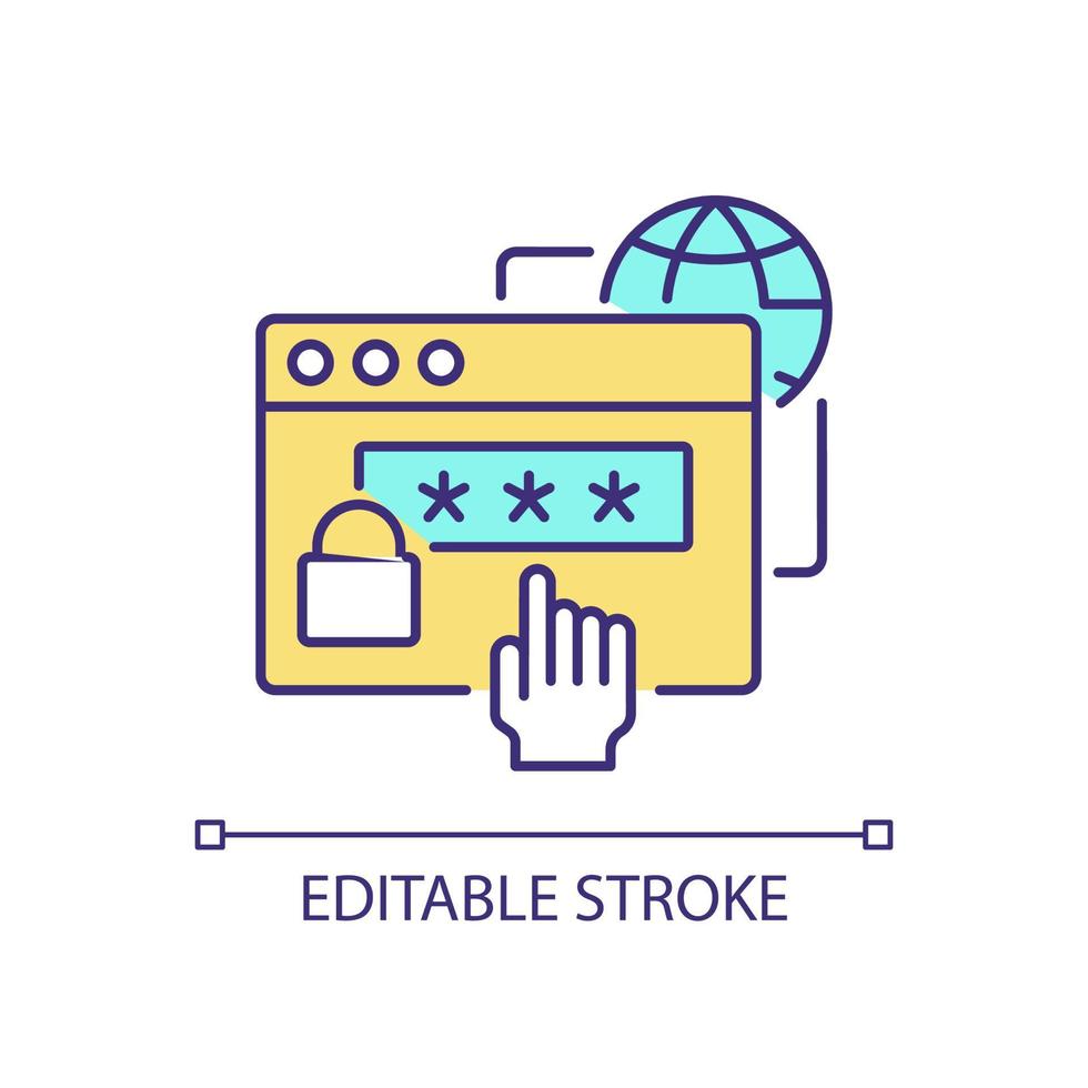 Digital foundation skills RGB color icon. Gaining basic IT competencies. Keeping passwords and personal information safe. Isolated vector illustration. Simple filled line drawing. Editable stroke