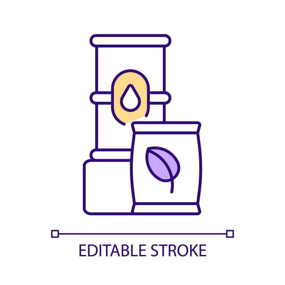 Biomass energy sources RGB color icon. Clean energy of natural materials. Renewable resources. Isolated vector illustration. Simple filled line drawing. Editable stroke. Arial font used