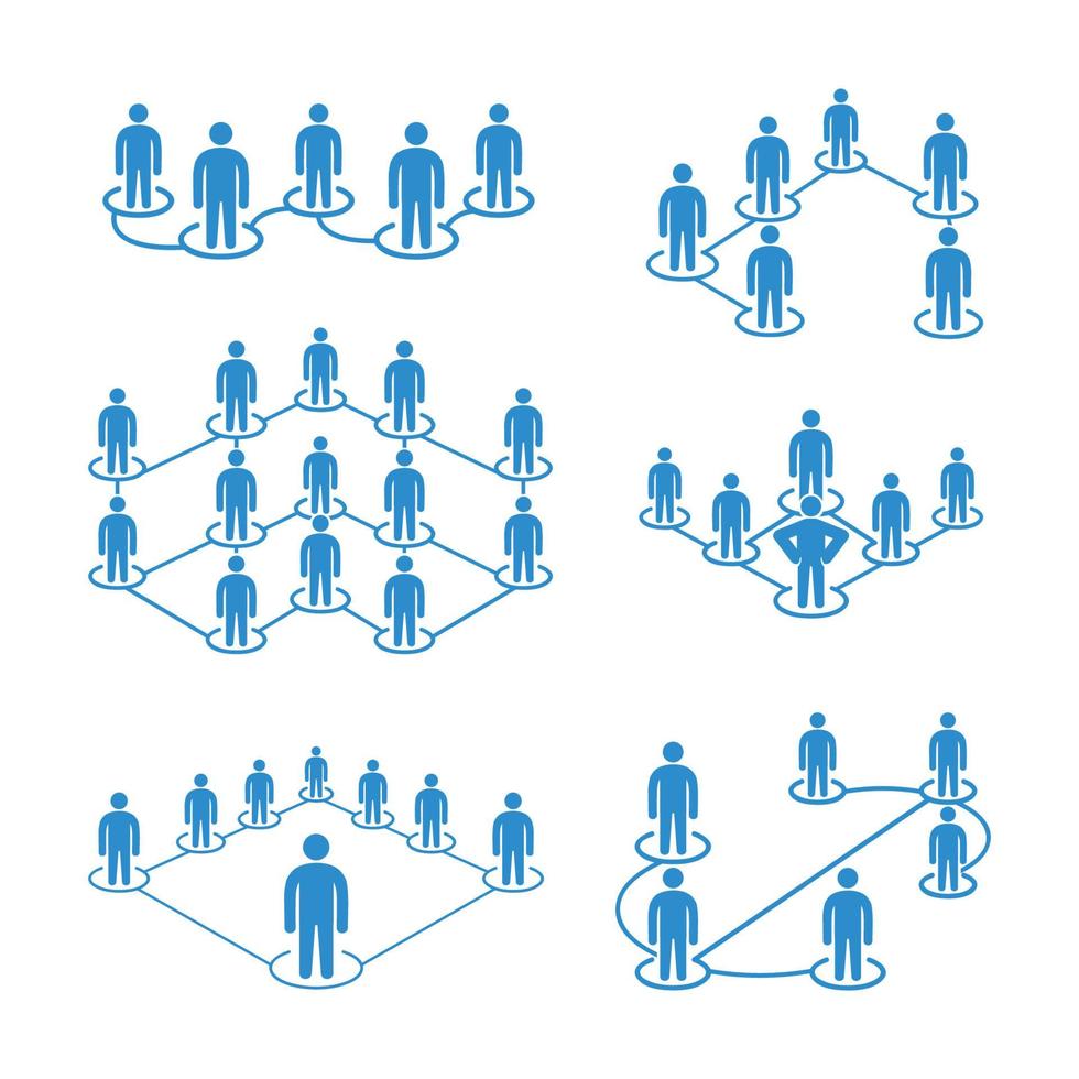 connecting people network set vector illustration