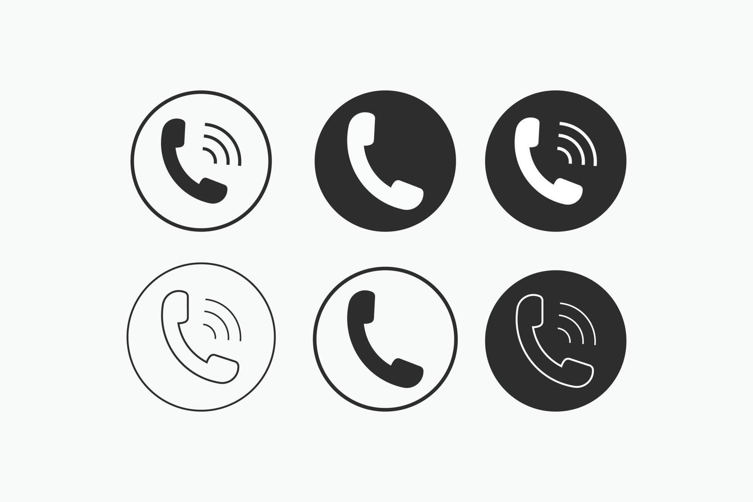 conjunto de vector de símbolo de icono de llamada de teléfono en estilo plano de moda. icono de llamada, firma para aplicación, logotipo, web