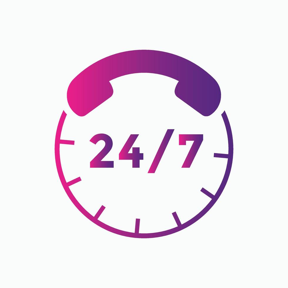 customer support icon. 24 hours call center icon vector