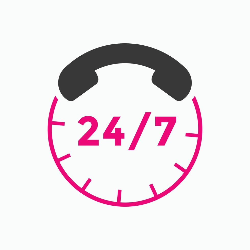 customer support icon. 24 hours call center icon vector