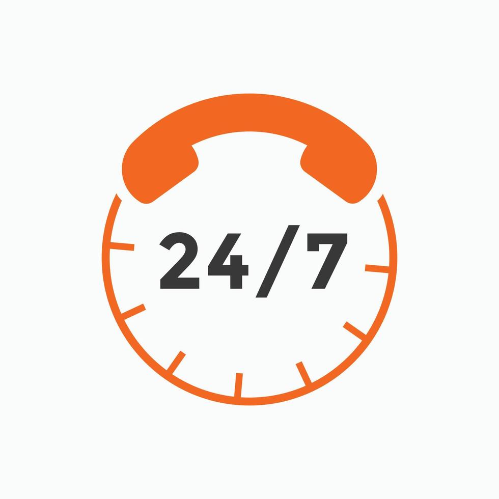 customer support icon. 24 hours call center icon vector