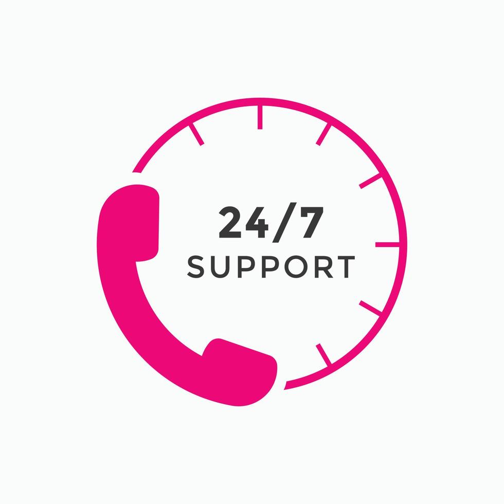 customer support icon. 24 hours call center icon vector