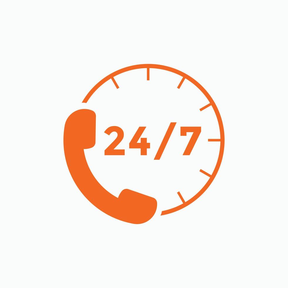 icono de atención al cliente. vector de icono de centro de llamadas las 24 horas