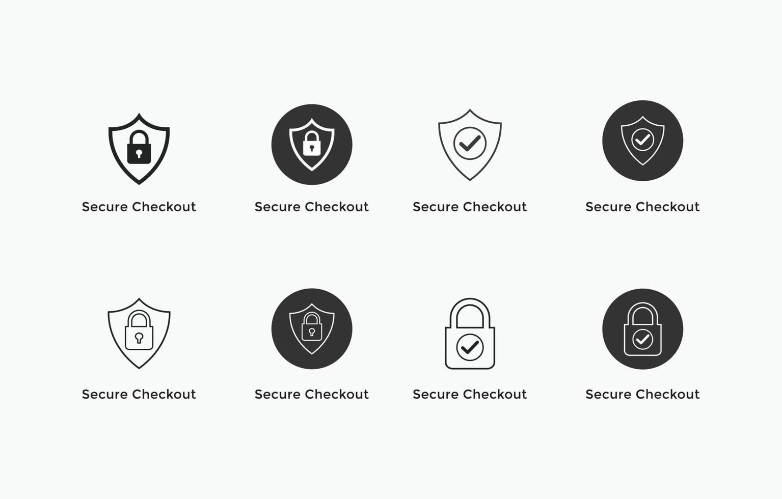 secure payment, secure checkout icon set. E commerce icon vector