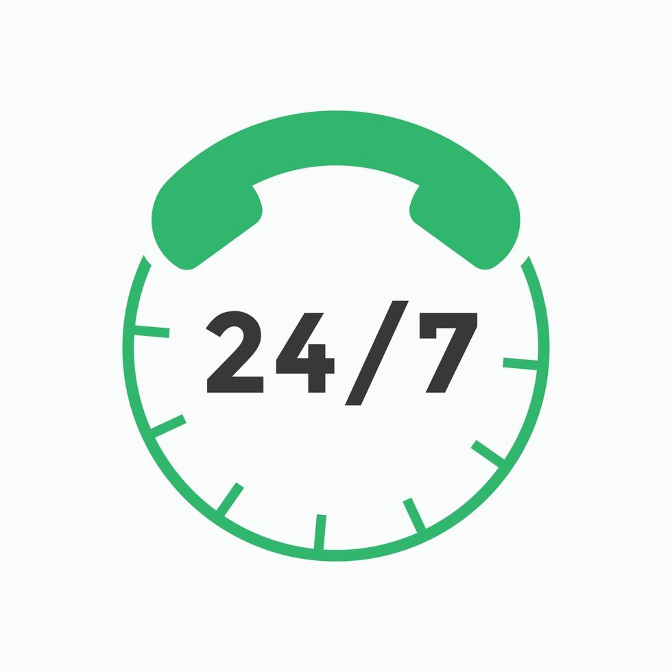 customer support icon. 24 hours call center icon vector