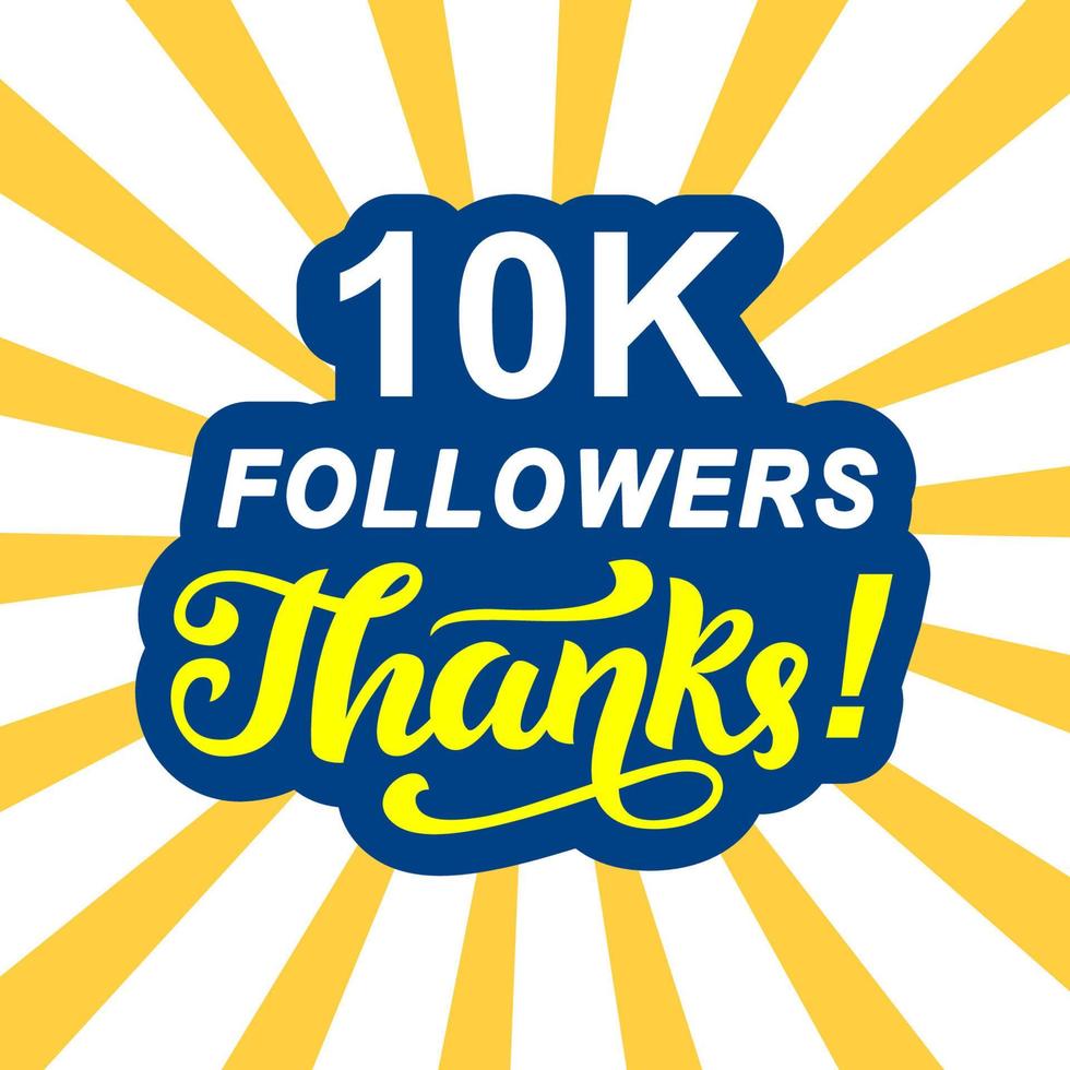 10000 followers thanks vector