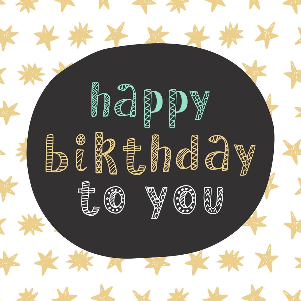 Happy Birthday modern lettering in ethnic style vector