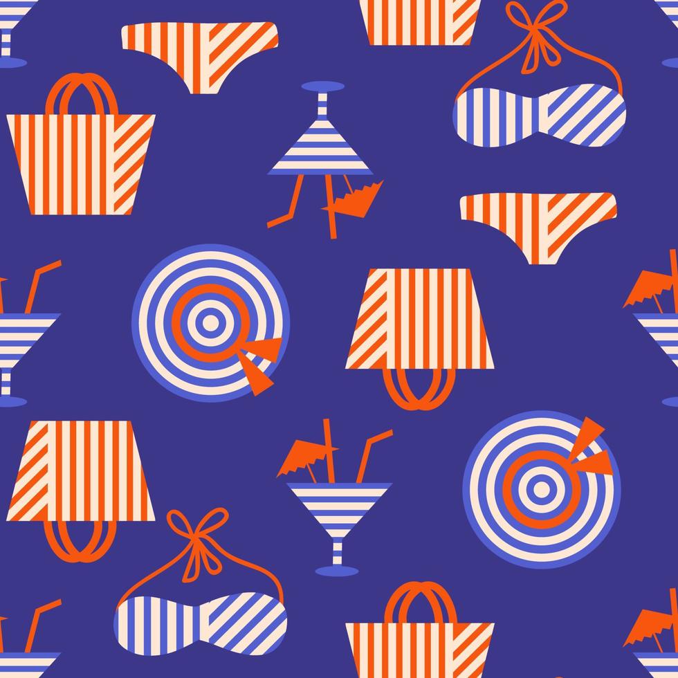 Summer beach seamless pattern vector