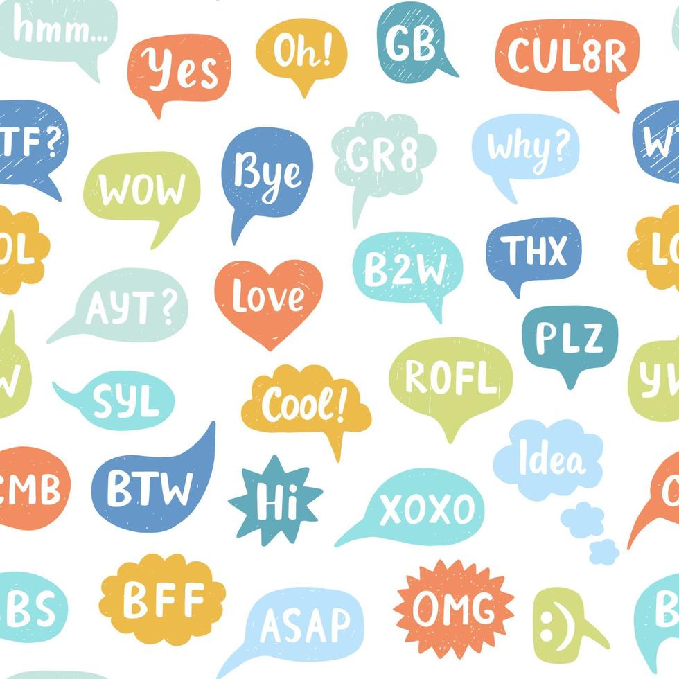 Hand Drawn Internet speech Bubbles vector