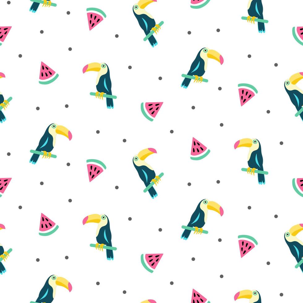 Summer exotic tropical seamless pattern vector