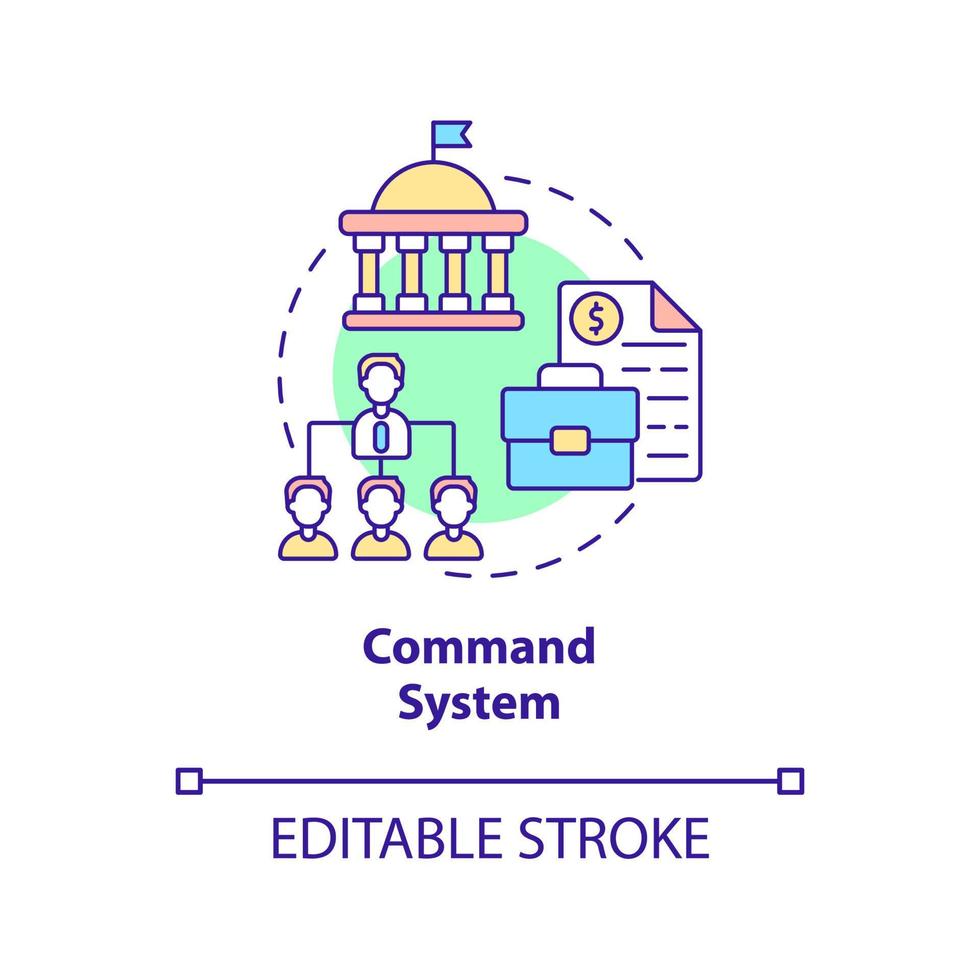 Command system concept icon. Planned economy. Economic systems types abstract idea thin line illustration. Isolated outline drawing. Editable stroke. Arial, Myriad Pro-Bold fonts used vector