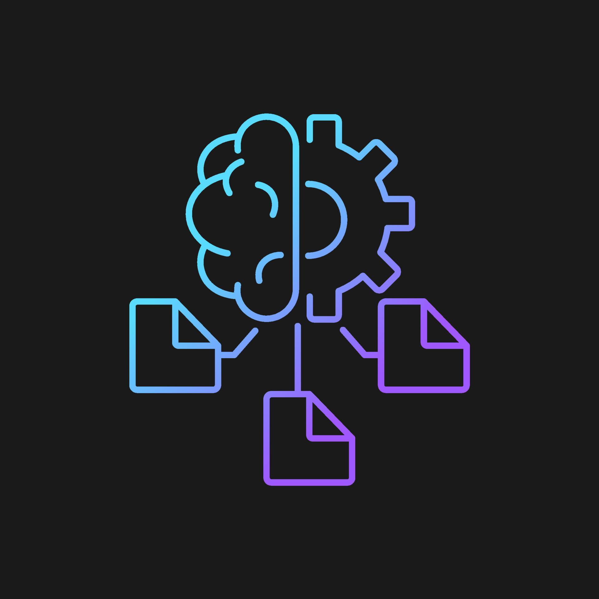 Machine learning gradient vector icon for dark theme. Computer ...