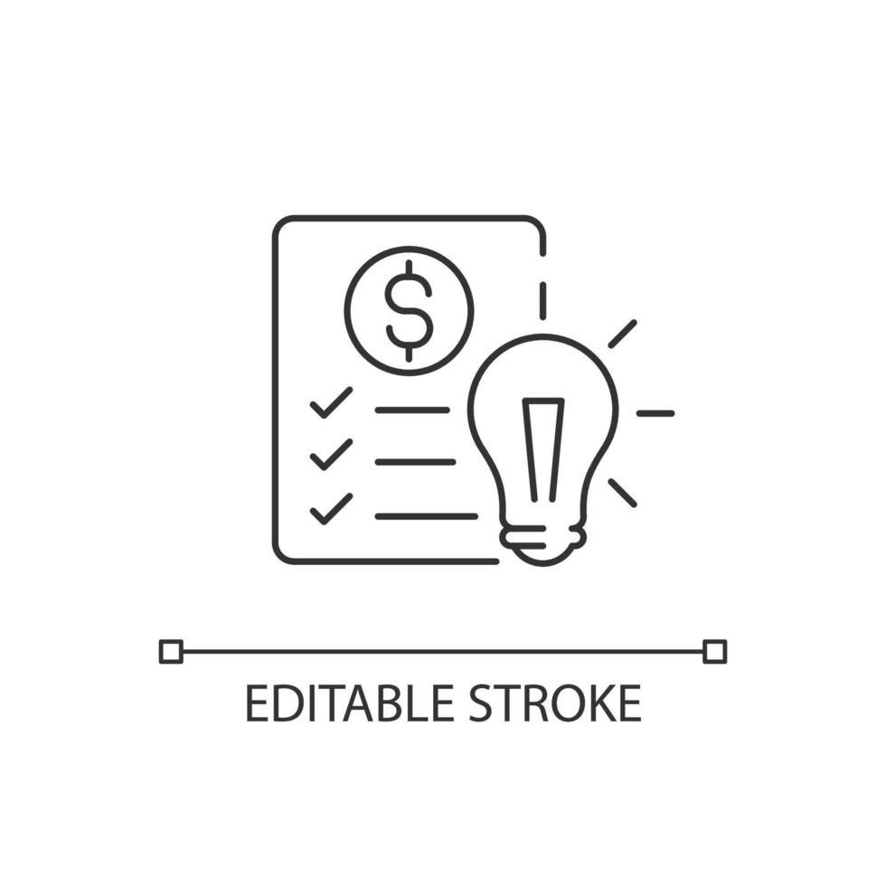 Financial literacy linear icon. Personal money management goals. Financial literacy classes. Thin line customizable illustration. Contour symbol. Vector isolated outline drawing. Editable stroke