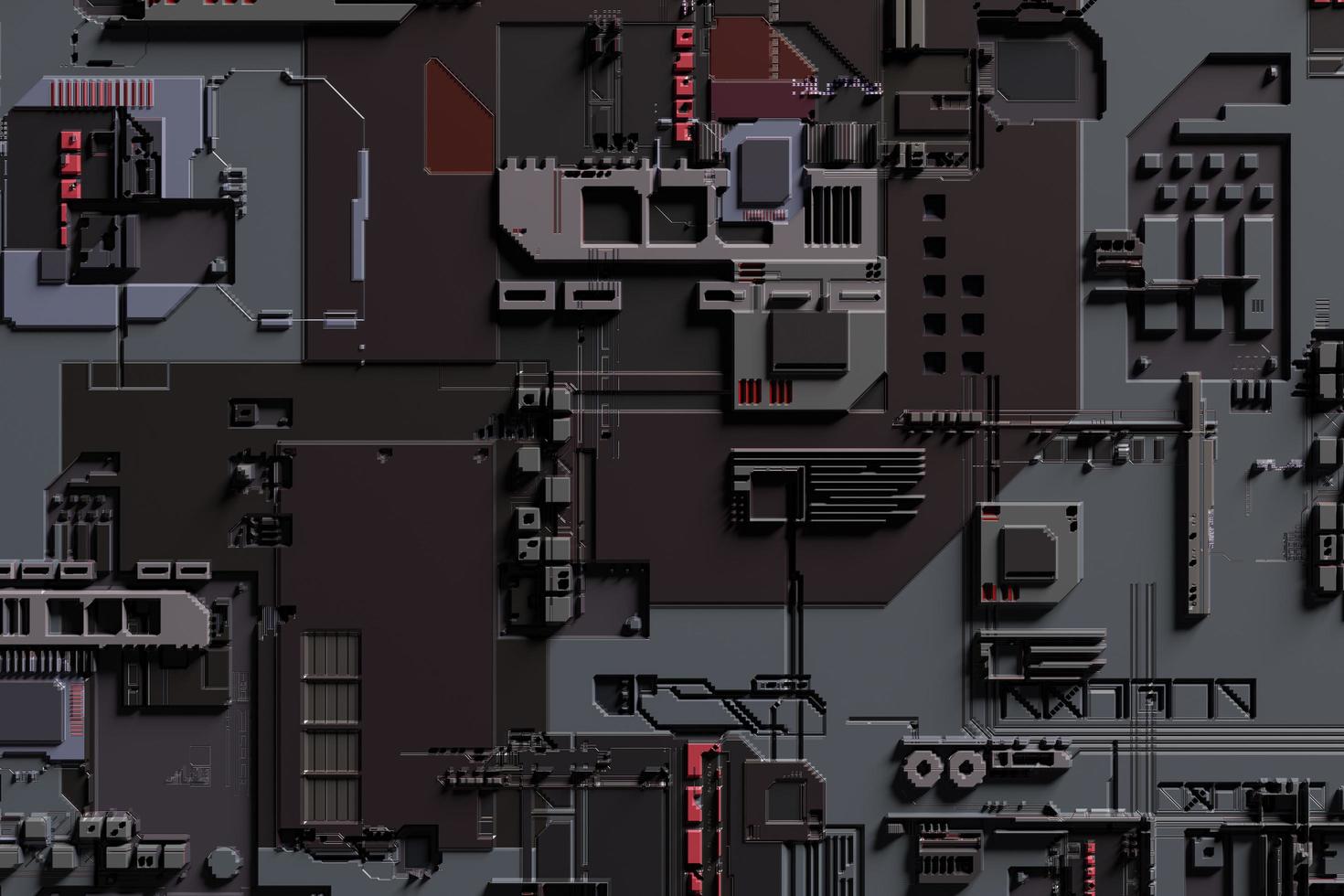 3D rendering of electronic surface sci fi background. photo