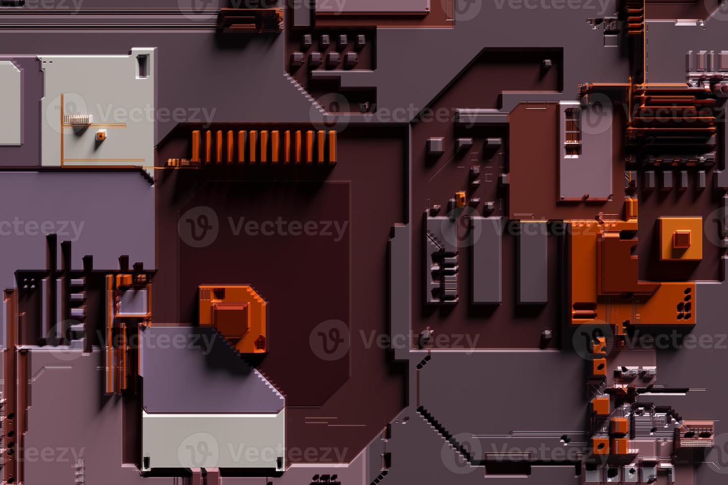3D rendering of electronic surface sci fi background. photo