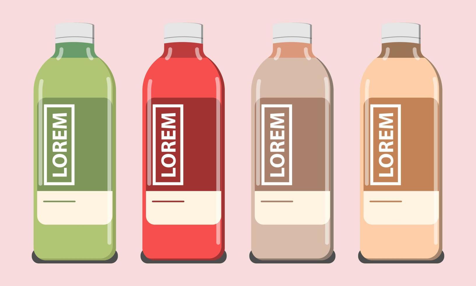 Modern packaging of juice bottles. Fruit and vegetable juice bottle packaging design. vector