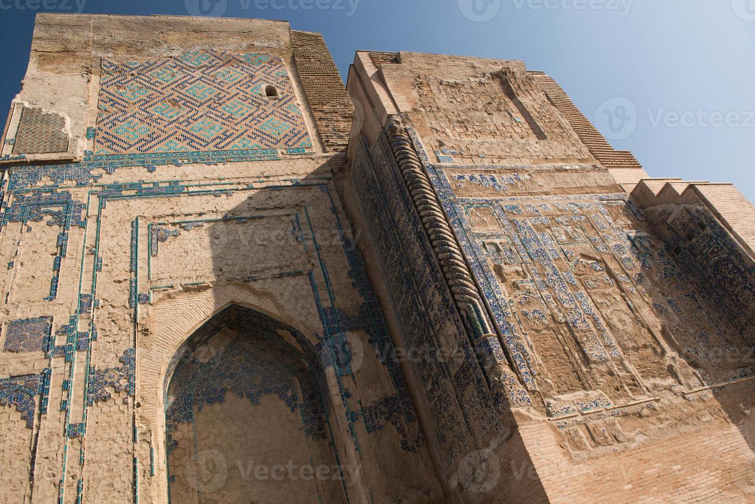 Architecture of Central Asia. Great portal Ak-Saray - White Palace of Amir Timur, Uzbekistan, Shahrisabz. Ancient architecture of Central Asia photo