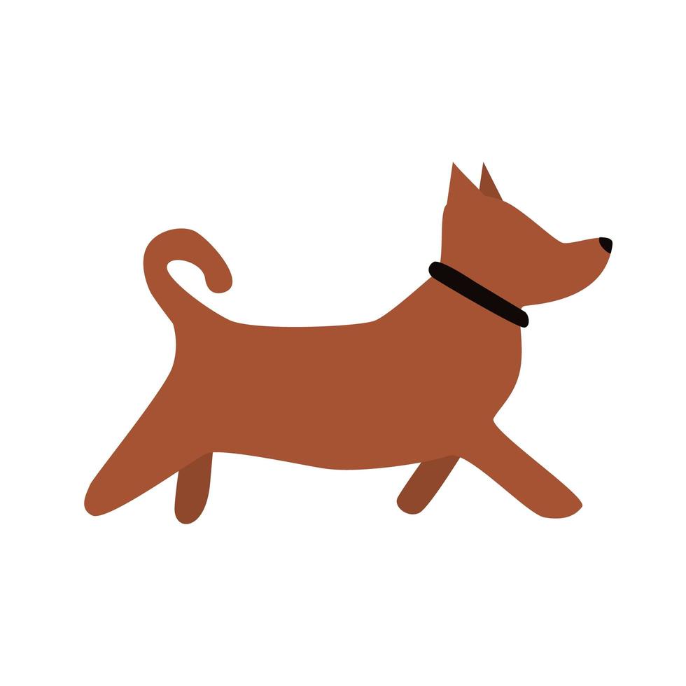 ilustración de perro lindo marrón simple. estilo plano vector