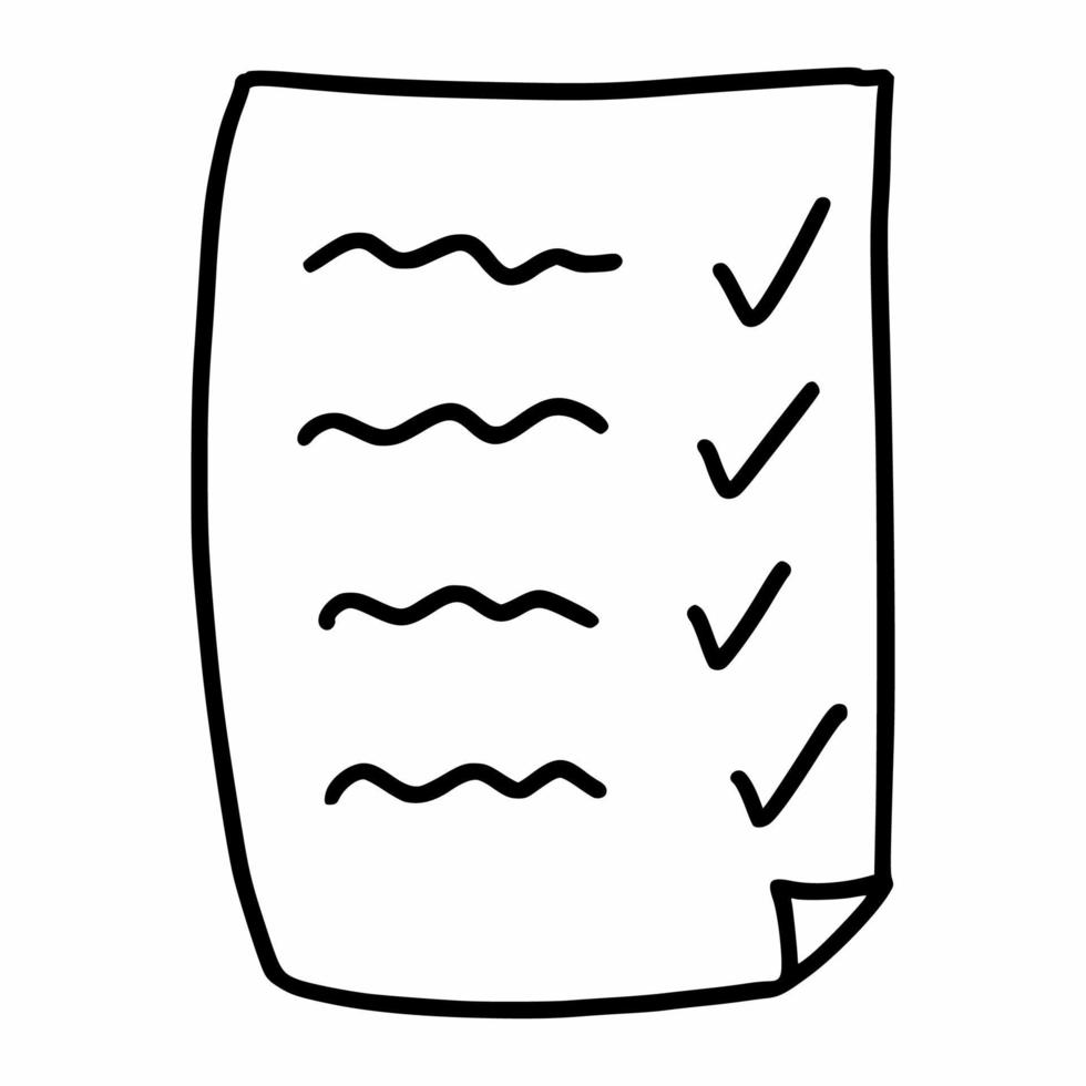 To-do list. Daily schedule. Plan for  week. Vector doodle illustration. Linear icon.