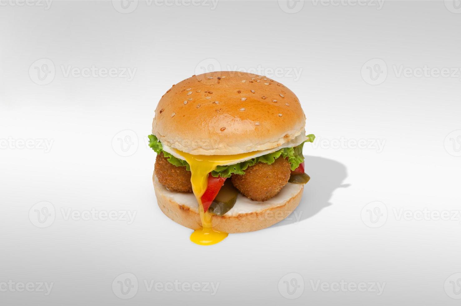 cheeseburger on a light background photo