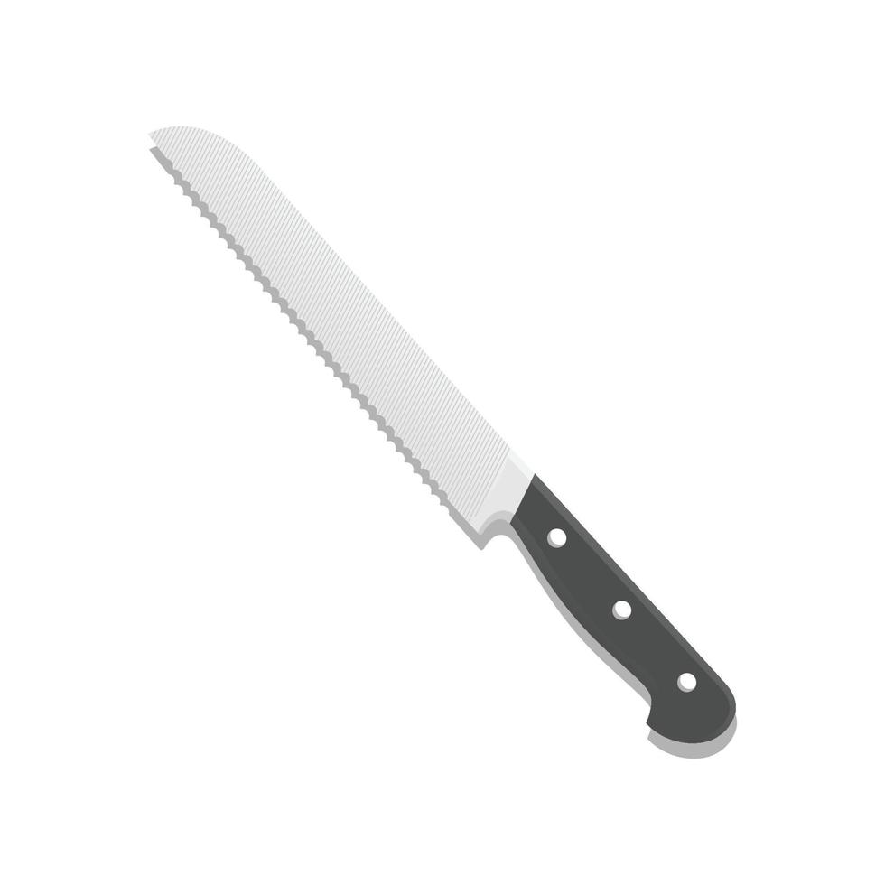 cuchillo de pan ilustración plana. diseño de elemento de icono limpio con sombra sobre fondo blanco aislado vector
