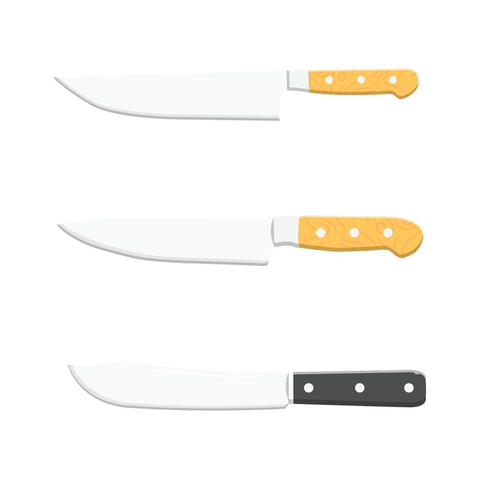 Knife Set Flat Illustration. Clean Icon Design Element on Isolated White Background vector