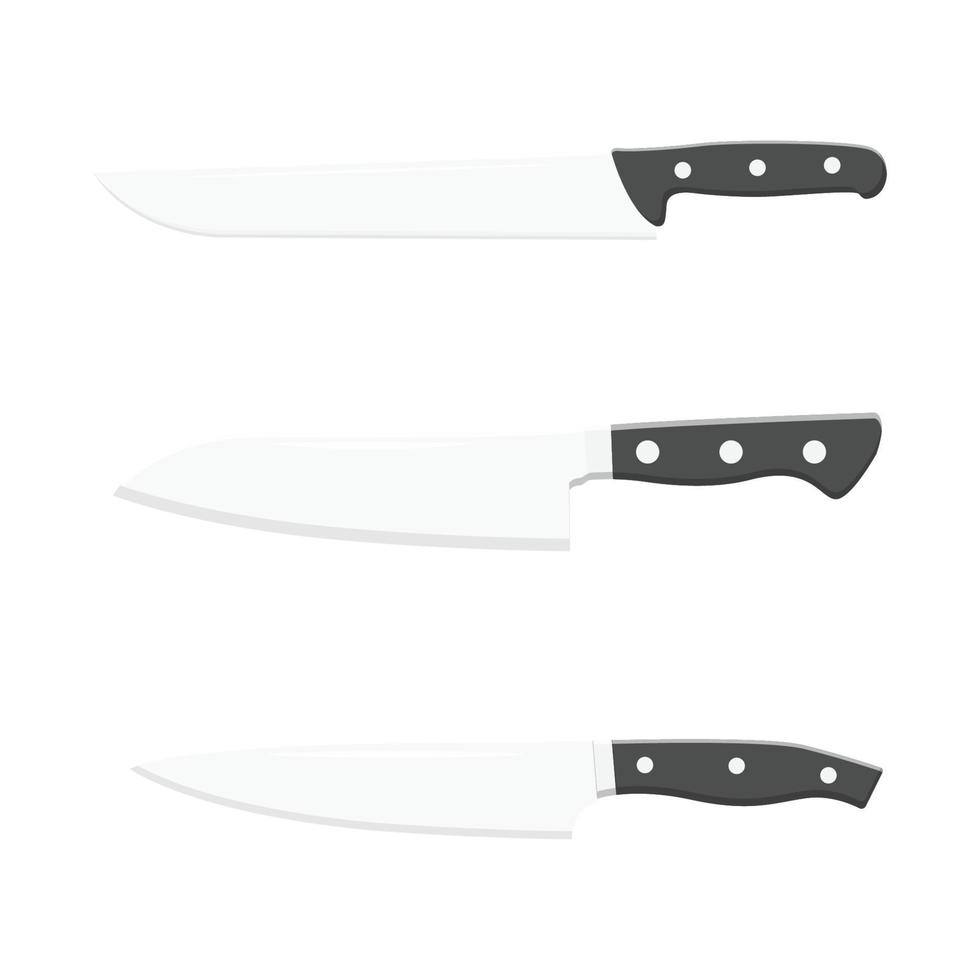 juego de cuchillos ilustración plana. elemento de diseño de icono limpio sobre fondo blanco aislado vector