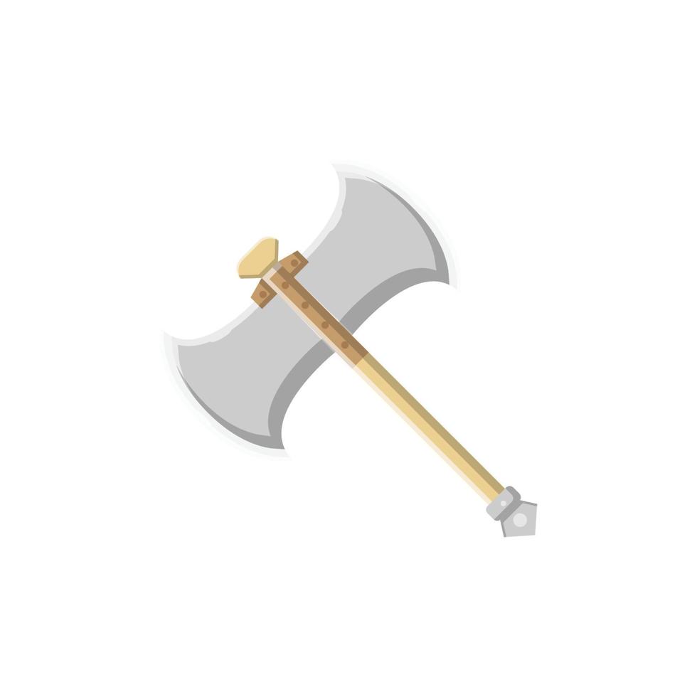 Battle Axe Flat Illustration. Clean Icon Design Element on Isolated White Background vector