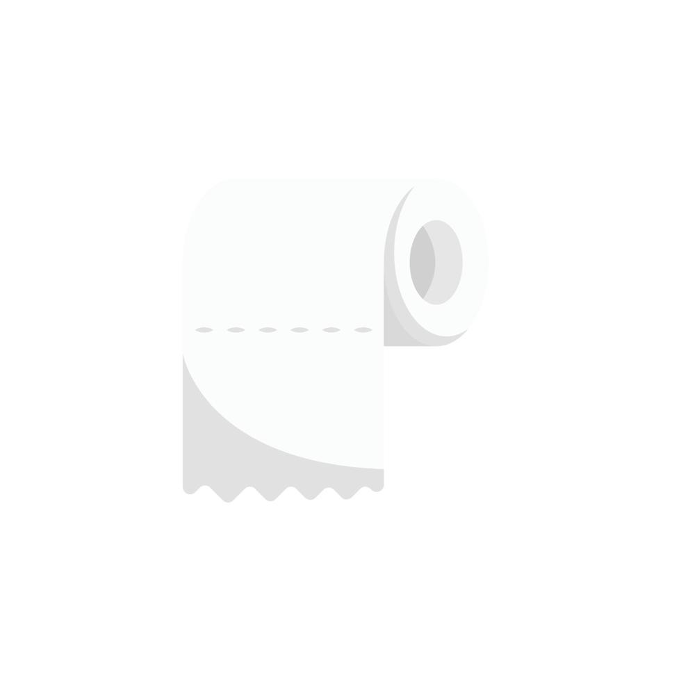 Toilet Paper Flat Icon. Clean Illustration Design Element on Isolated White Background vector