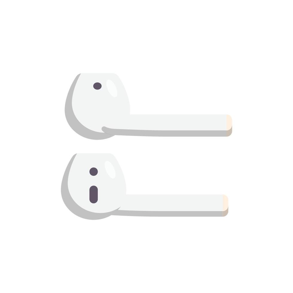 Wireless Earphone Flat Icon. Clean Illustration Design Element on Isolated White Background vector