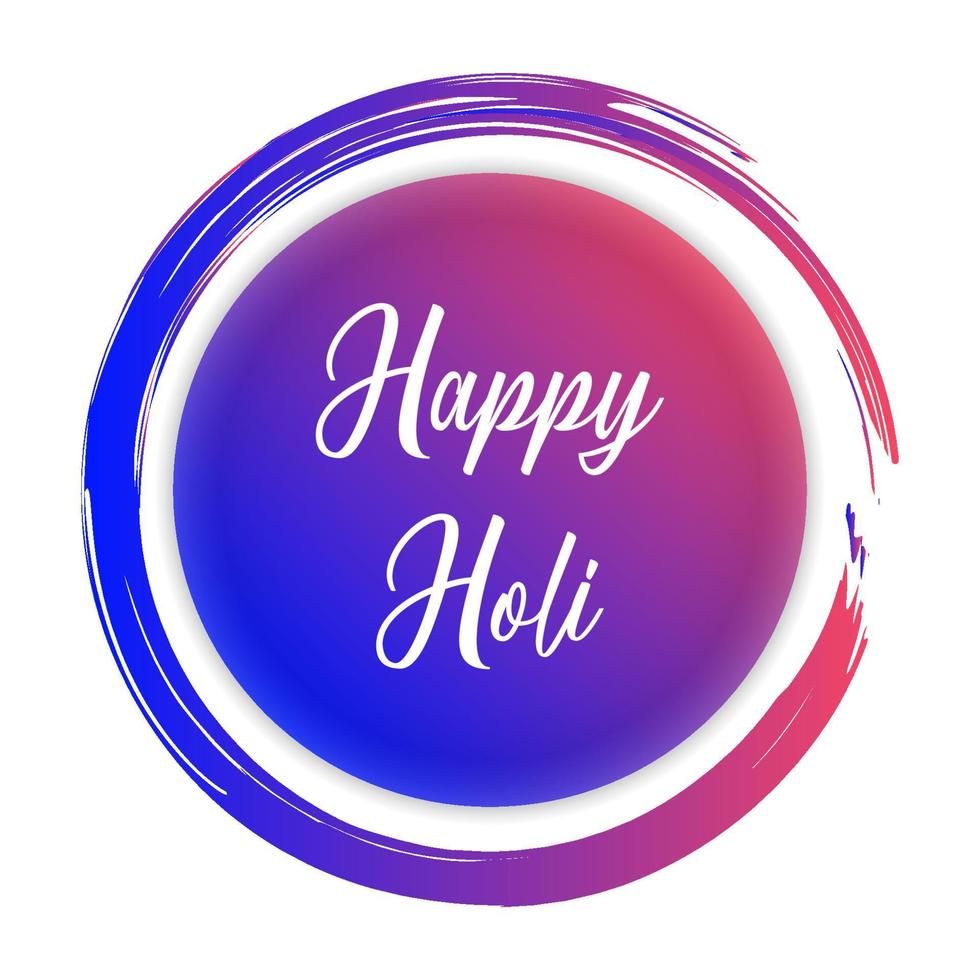 feliz holi ilustración vectorial con texto en inglés. vector de banner festivo feliz holi diseñado sobre fondo blanco.