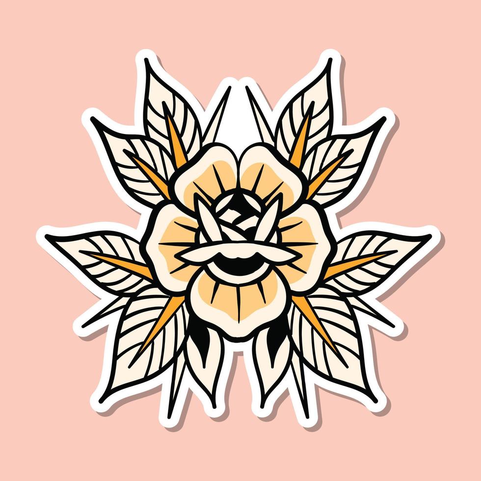 flower vintage hand drawn for tattoo stickers poster etc free vector. vector