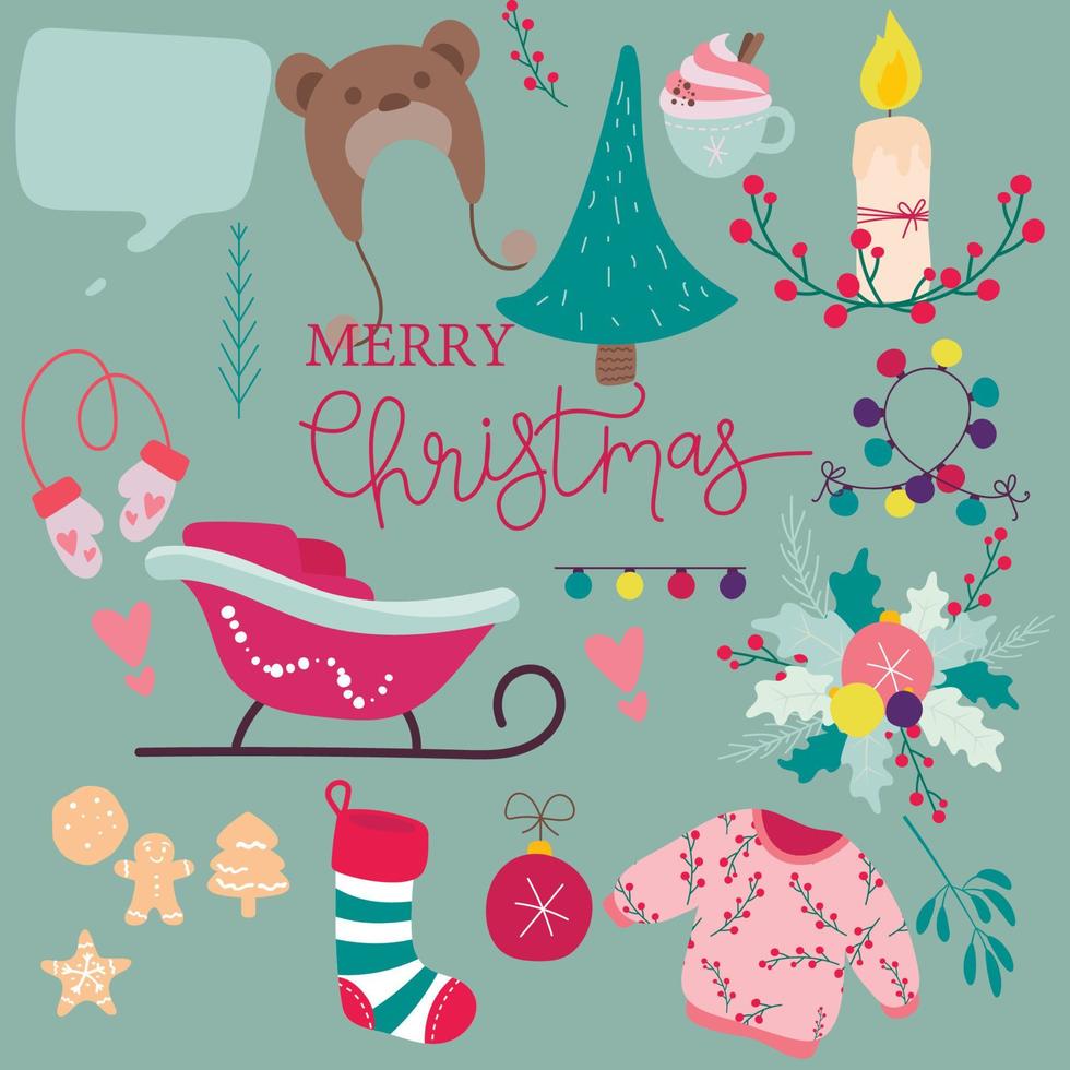 Greeting card for Christmas and New Year. vector