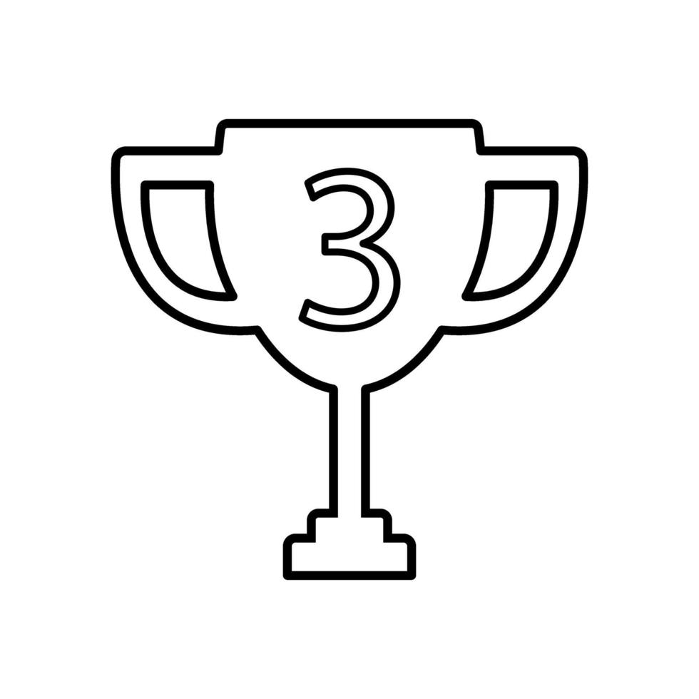 icono de línea de premio de tercer lugar vector