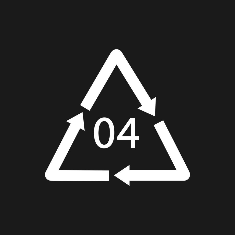 PE-LD 04 recycling code symbol. Plastic recycling vector low density polyethylene sign.