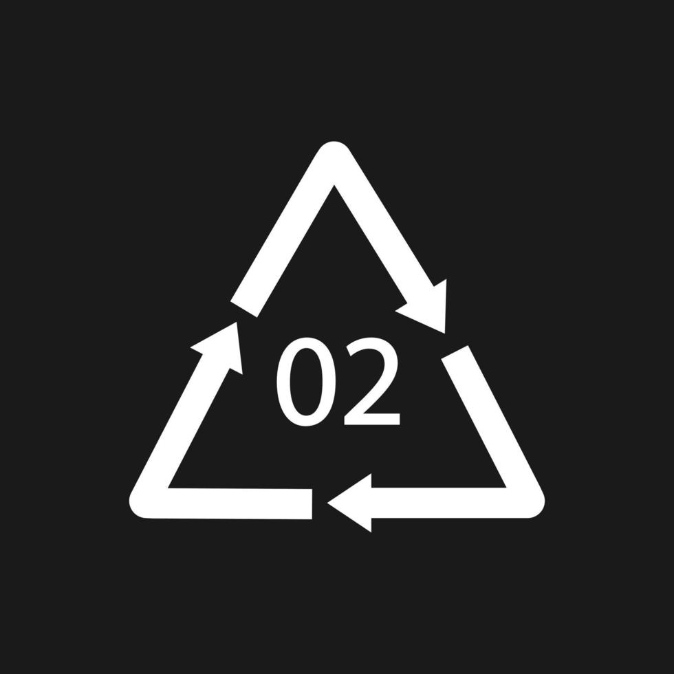 High-density Polyethylene 02 PE-HD Icon Symbol vector
