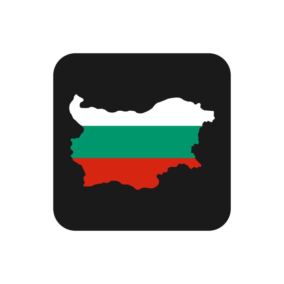 Bulgaria mapa silueta con bandera sobre fondo negro vector