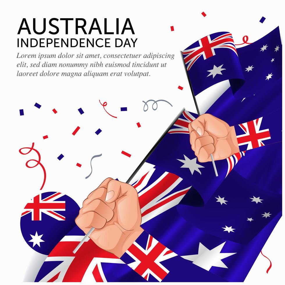 Anniversary Independence Day Australia. Banner, Greeting card, Flyer design. Poster Template Design vector