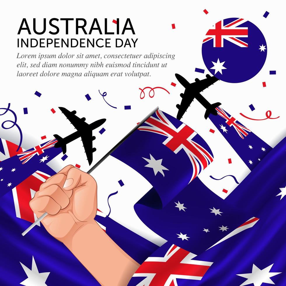 Anniversary Independence Day Australia. Banner, Greeting card, Flyer design. Poster Template Design vector