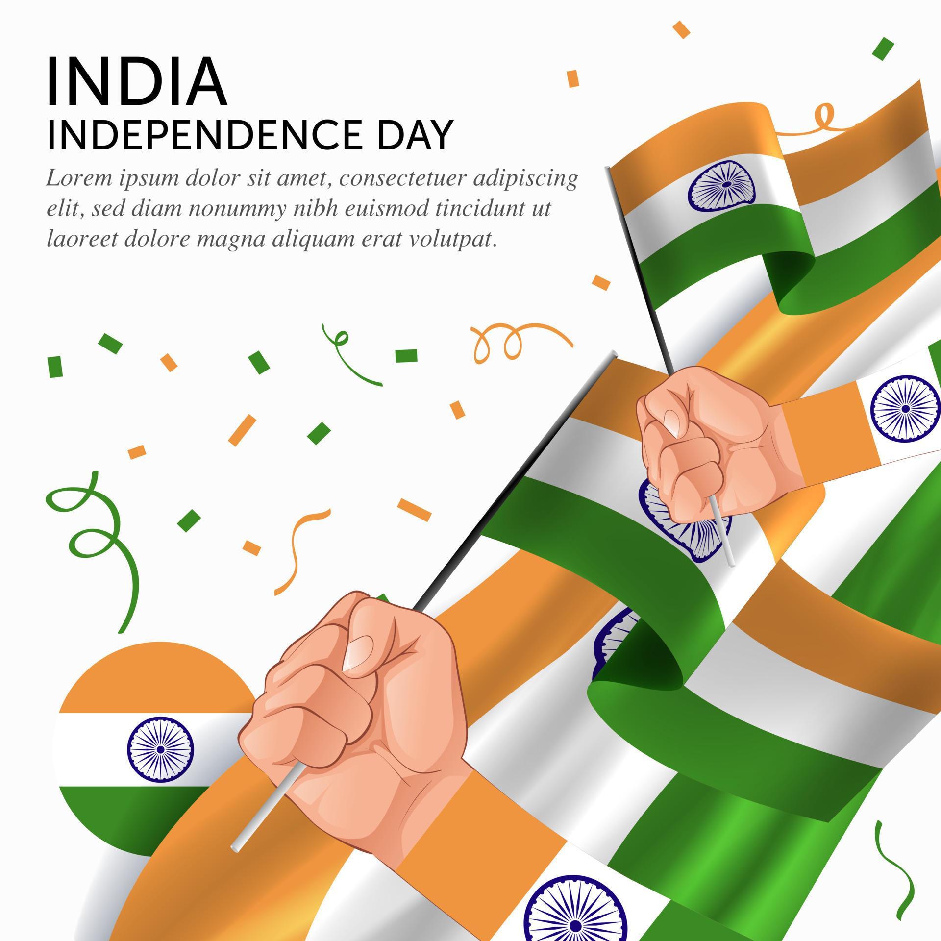 aniversario del día de la independencia de india. banner, tarjeta de felicitación, diseño de volante. diseño de plantilla de cartel vector