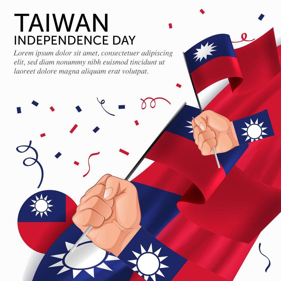 aniversario día de la independencia de taiwán. banner, tarjeta de felicitación, diseño de volante. diseño de plantilla de cartel vector